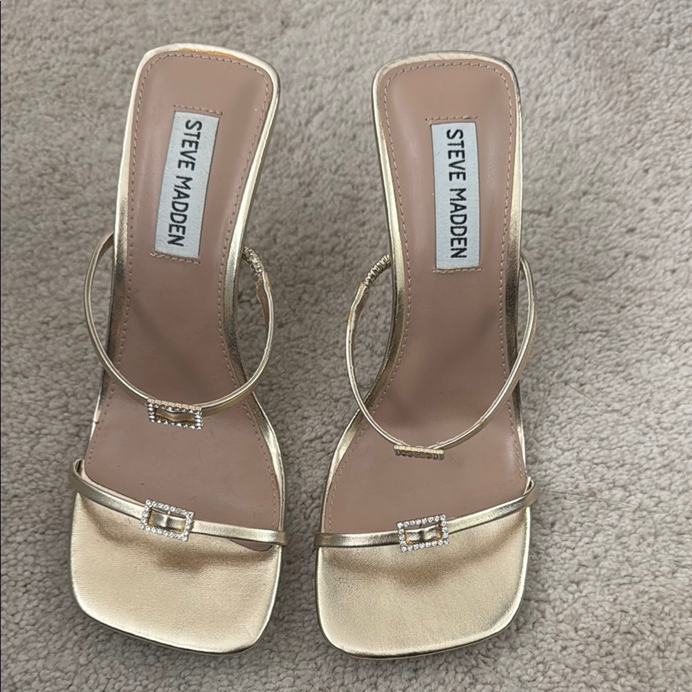 Steve Madden Gold Strappy Heels